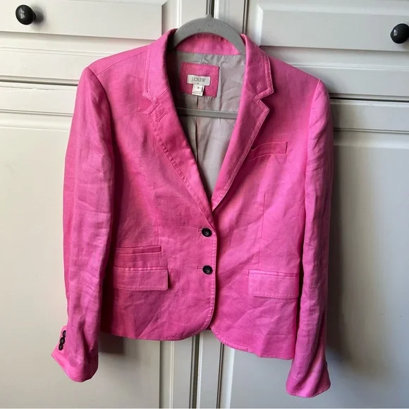 J. Crew Schoolboy Pink Linen Blazer - Picture 1 of 7
